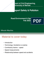 CE467: Transport Safety & Pollution: Department of Civil Engineering, University of Nairobi