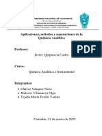 Aplicaciones, Metodos y Seoaraciones de La Quimica Analítica