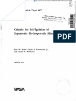 Criteria For Self Ignition of Supersonic Hydrogen-Air Mixtures