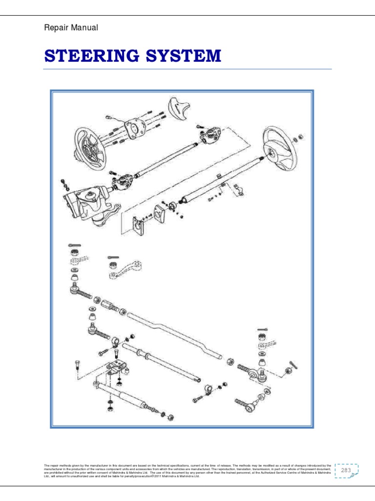 Clutch Steering System Repair Manual Repair Manual PDF Steering Tire