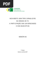 Movimento SanitÁRio Brasileiro Na dÉCada de 70:... 1 Conasems
