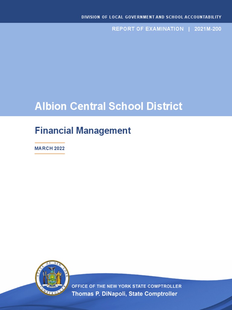Albion Central School District Financial Management PDF Taxes Audit
