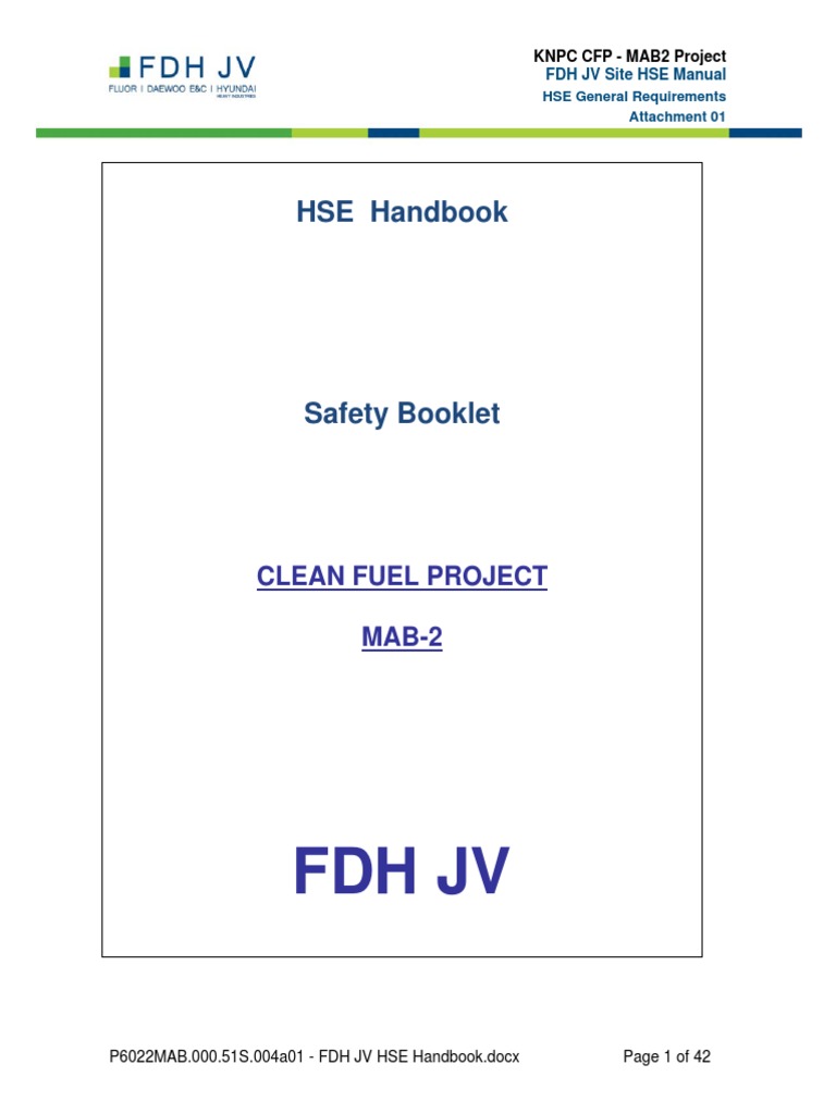 P6022MAB.000.51S.004a01 - FDH JV HSE Handbook | PDF | Scaffolding ...