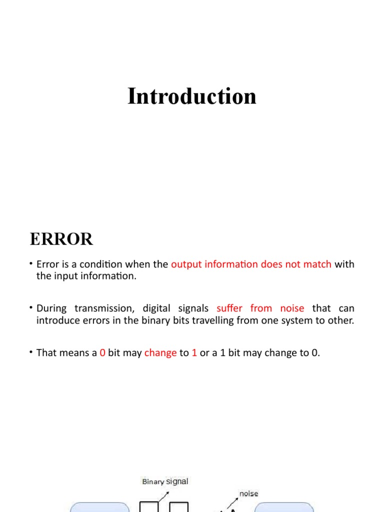 Error Detection and Correction Intro PDF Error Detection And