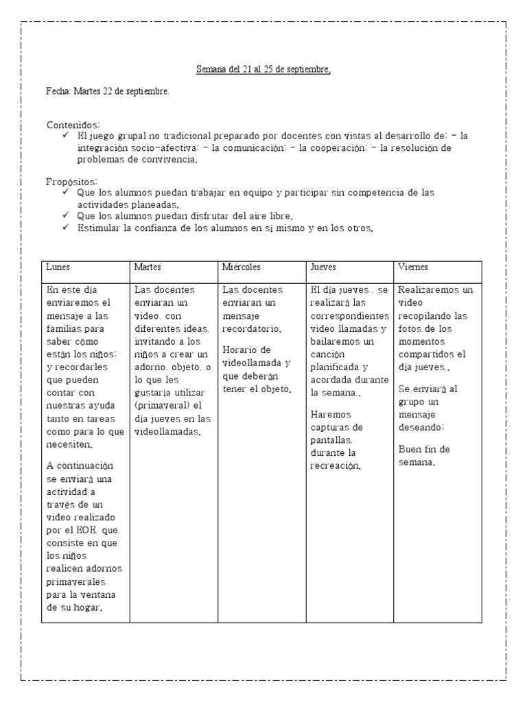 Semana Del 21 Al 25 de Septiembre | PDF | Artes del Lenguaje y Comunicación