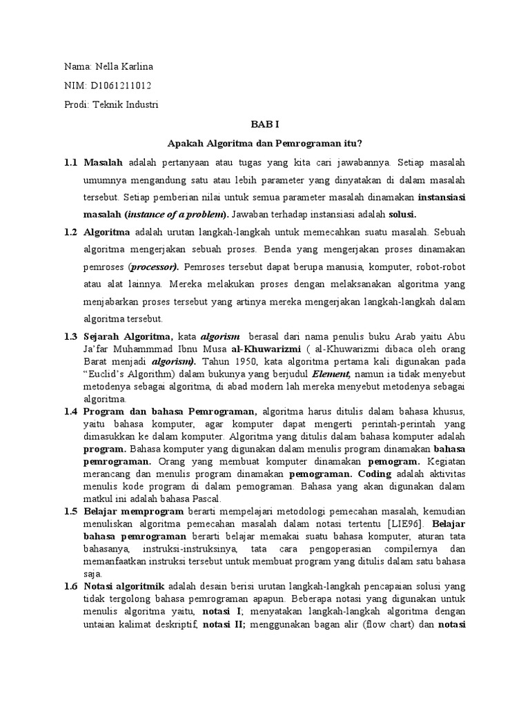 Algoritma dan Pemrograman Dasar | PDF | Metode & Bahan Ajar | Komputer