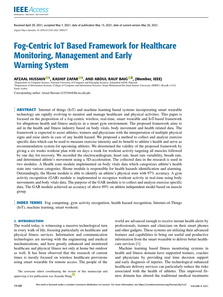Fog-Centric IoT Framework for Health Monitoring | PDF | Internet Of ...