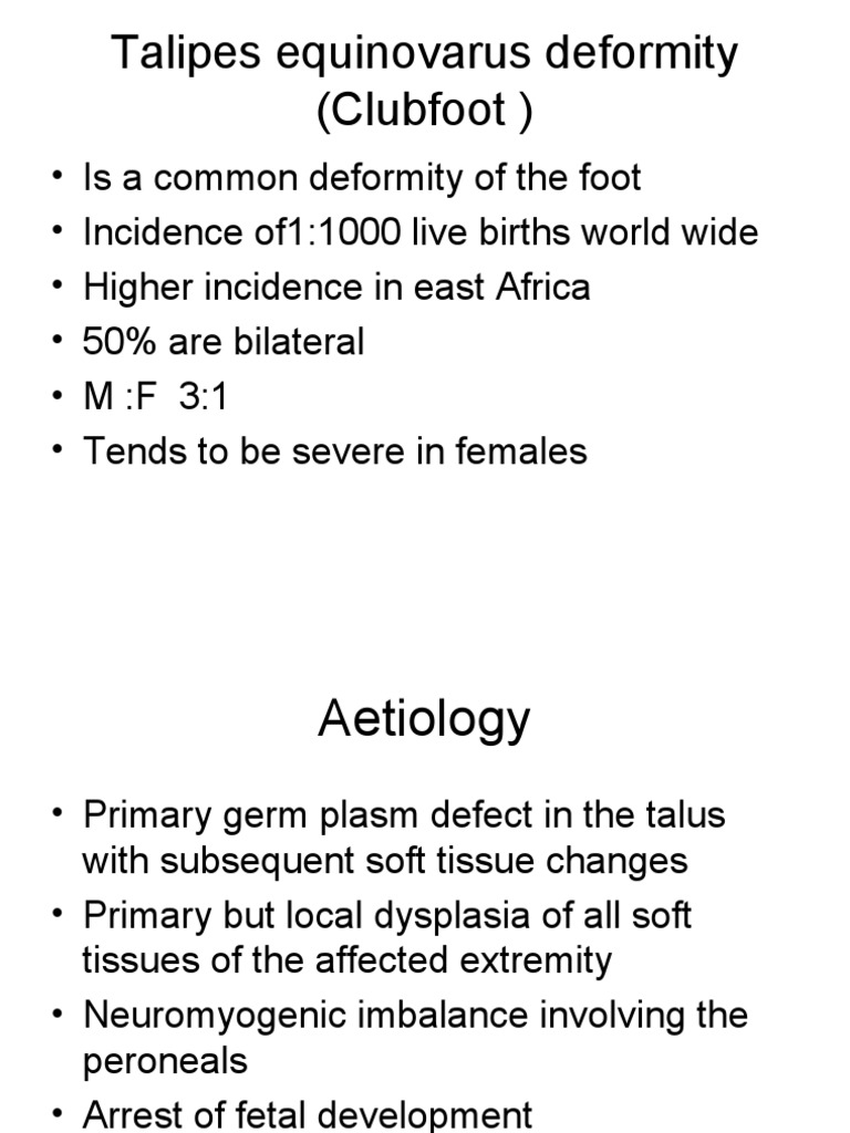 Understanding Talipes Equinovarus Deformity | PDF | Foot | Ankle