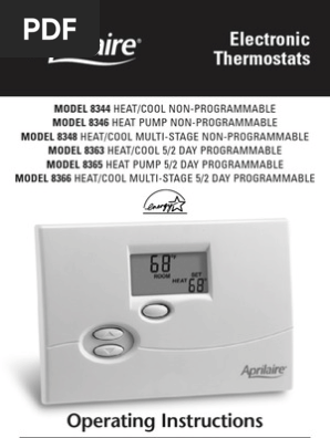 Aprilaire Owners Manua | PDF | Thermostat | Fahrenheit