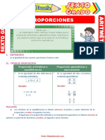 Proporción Aritmética y Geométrica para Sexto Grado de Primaria