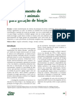 Aproveitamento de Dejetos de Animais para A Geração de Biogás