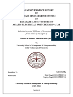 Innovation Project Report OF Database Management System ON Database Architecture of Asiatic Electrical Switchgear Pvt. LTD