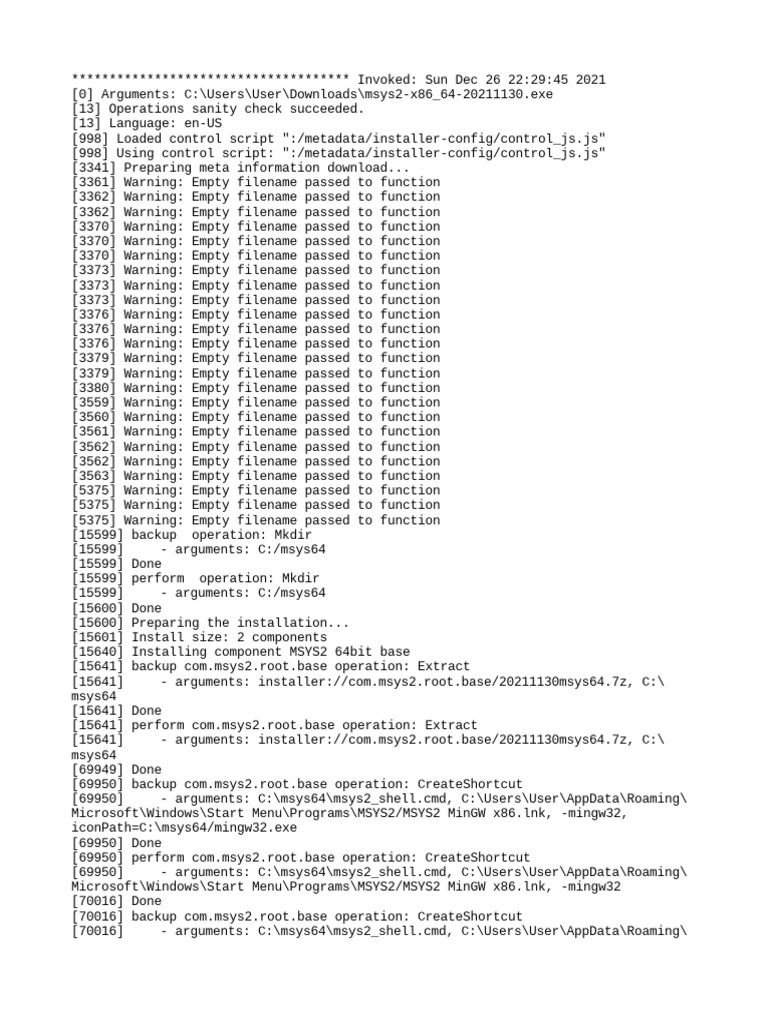 Installation Log PDF Microsoft Windows Computing Platforms