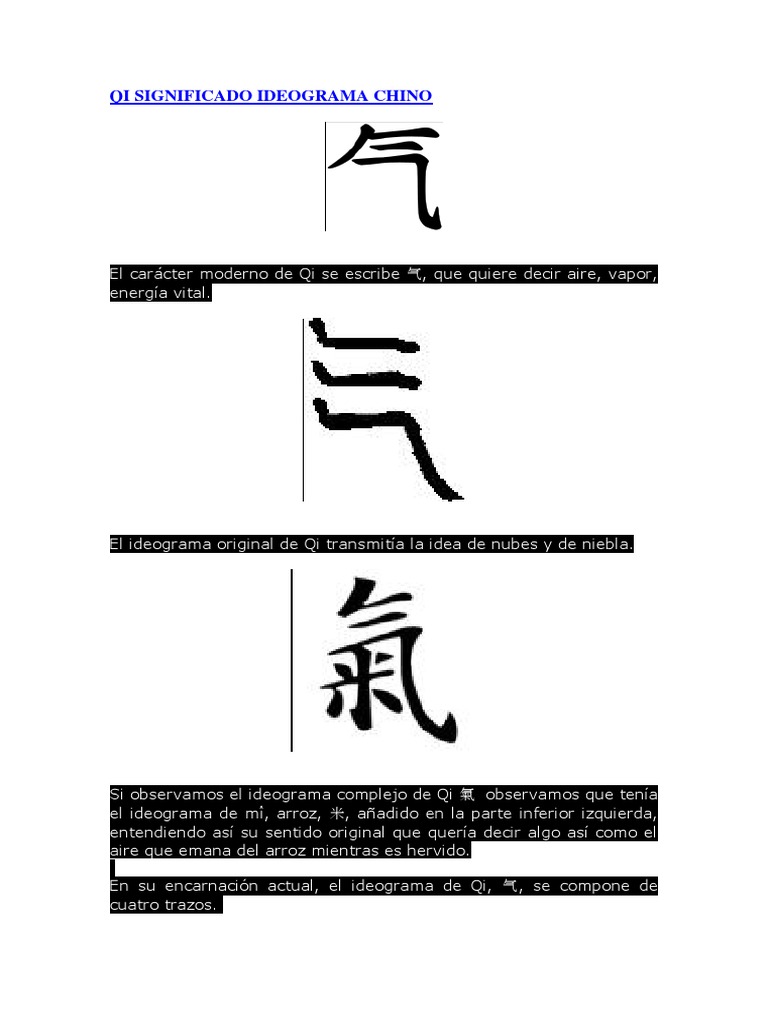 Qi Significado Ideograma Chino PDF