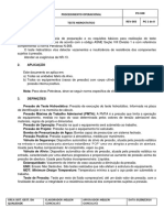 Procedimento de Teste Hidrostático