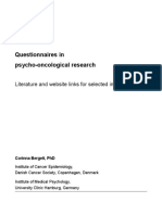 Questionnaires in Psycho-Oncological Research: Literature and Website Links For Selected Instruments