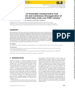 The Production of Renewable Transportation Fuel Through Fed-Batch and Continuous Deoxygenation of Vegetable Oil Derived Fatty Acids Over PD - C Catalyst