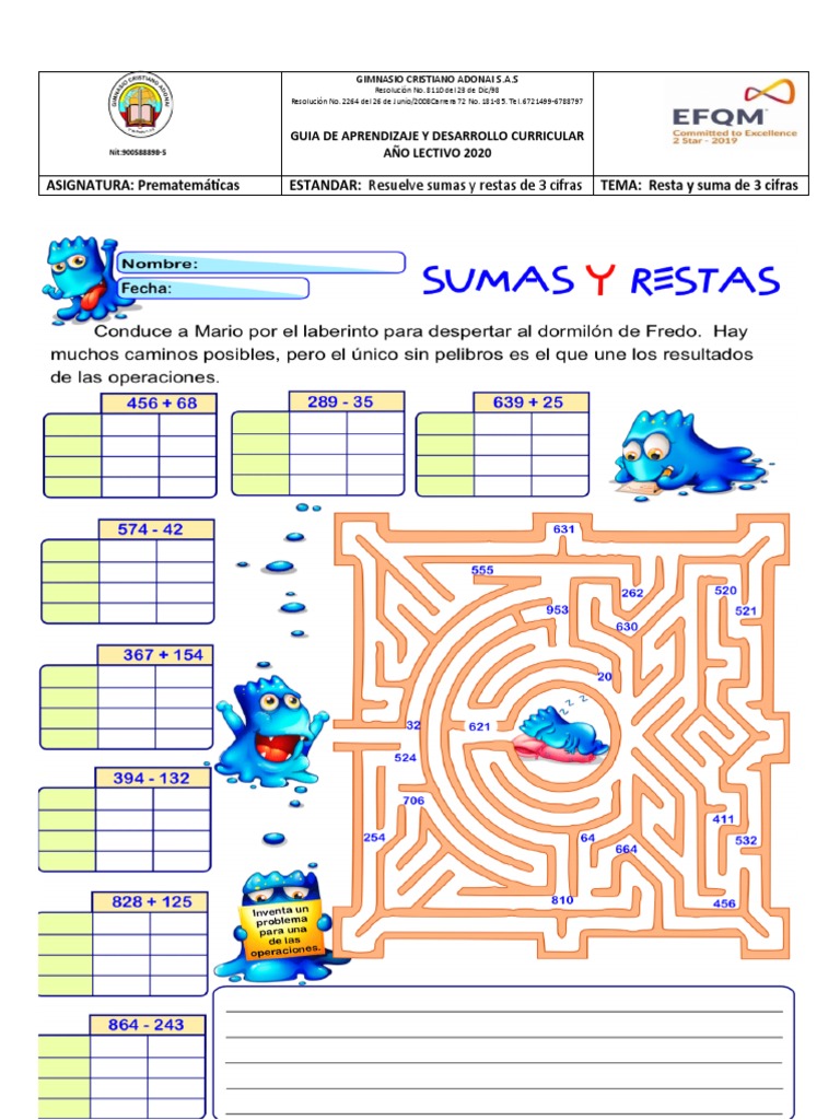 Sumas y Restas de Tres Cifras | PDF