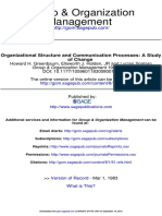 Management Group & Organization: of Change Organizational Structure and Communication Processes: A Study