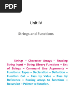 Unit IV: Strings and Functions