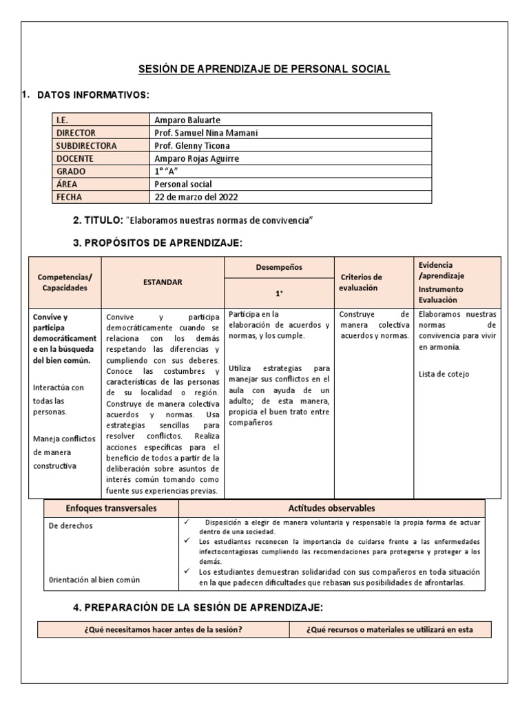 Normas de Convivencia en el Aula | PDF | Crecimiento personal y profesional