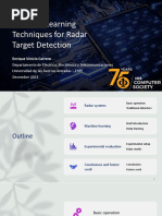 Machine Learning Techniques For Radar Target Detection