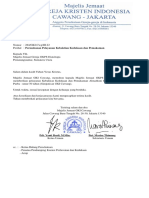 Surat Permohonan Pelayanan Kebaktian Kedukaan dan Pemakaman Alm. Priza Audermando Purba