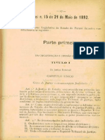 Leis de Organização Judiciária e Regimento Interno (1921). TJPR