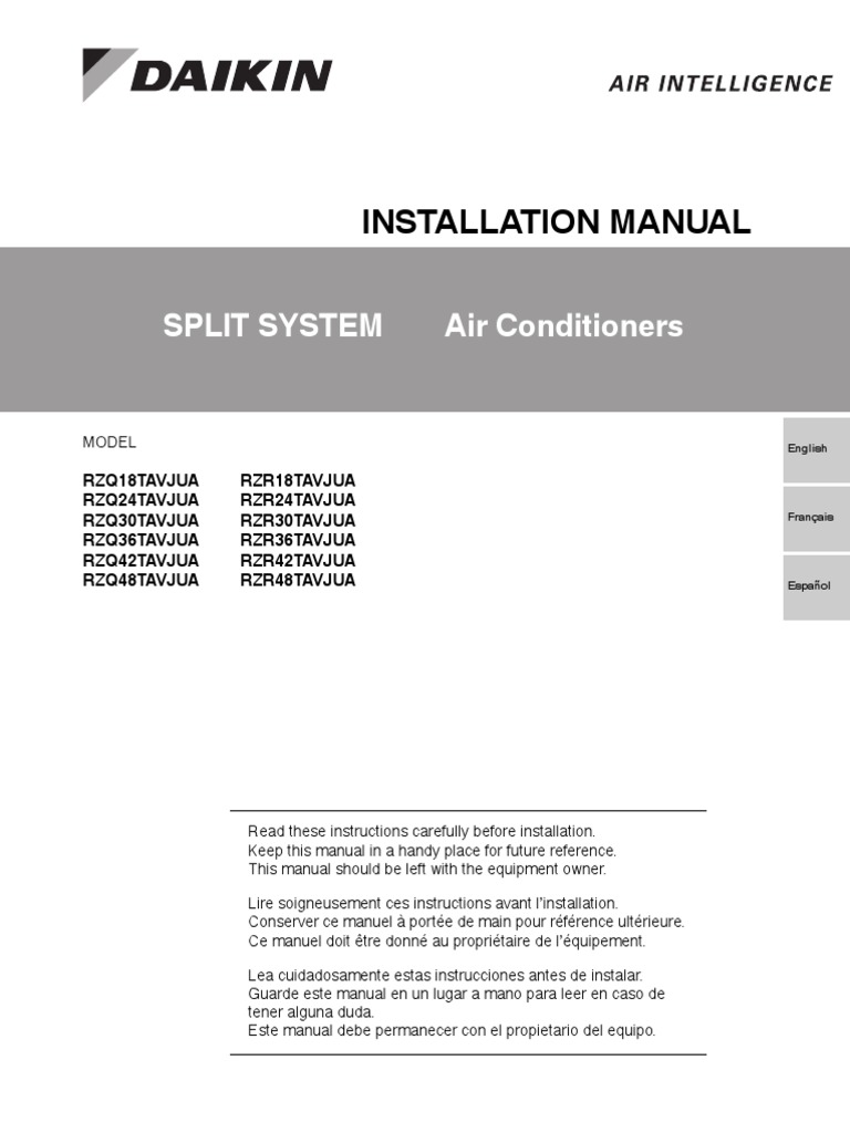 Split Unit Installation Manual | PDF