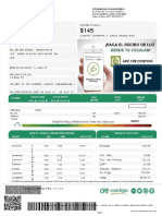 Recibo de pago de servicio de energía eléctrica