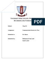 Government College University, Faisalabad BS Chemistry (M) 3 Semester