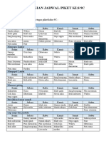 PEMBAGIAN JADWAL PIKET KLS 9C