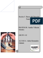 Sesión 3. Bases Del Derecho Familiar: PROFESOR: Natalia Villazán Morales GRUPO: 02 ALUMNA: Adela Hernandez Galindo