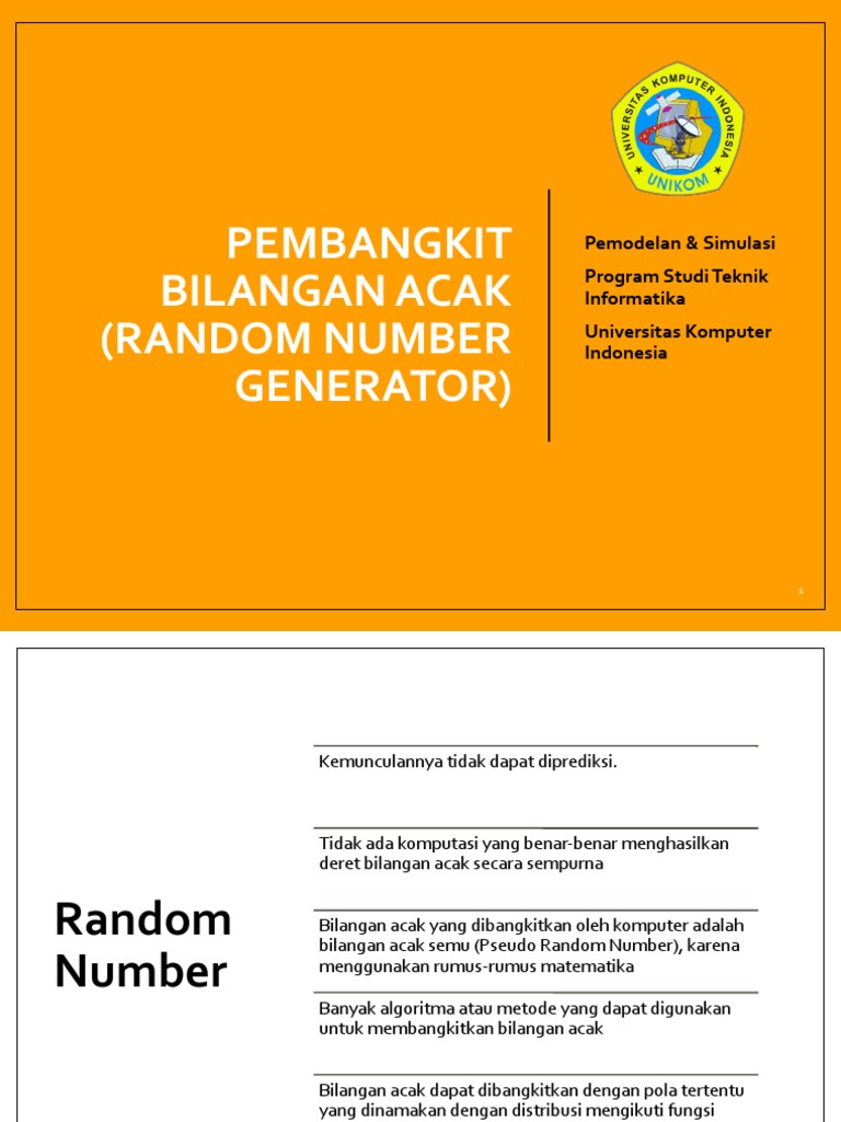 Algoritma Pembangkit Bilangan Acak | PDF