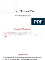 Basics of Income Tax: Lecture Dated 28th July, 2020