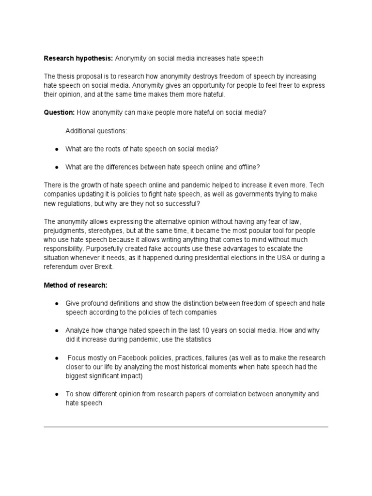 Anonymity On Social Media Increases Hate Speech - Azat | PDF | Social ...