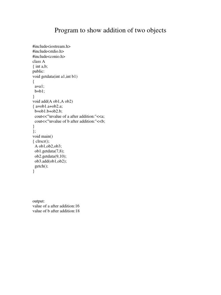 C++ Object Addition and Banking Classes | PDF | Deposit Account ...