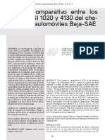 Análisis Comparativo Entre Aceros AISI 1020 y 4130 Del Chasis de Los Automóviles Baja - SAE