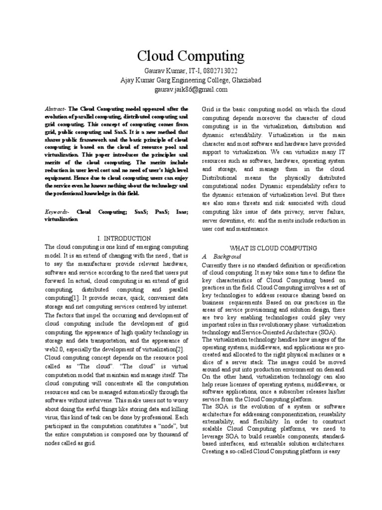 Cloud Computing | PDF | Cloud Computing | Computing