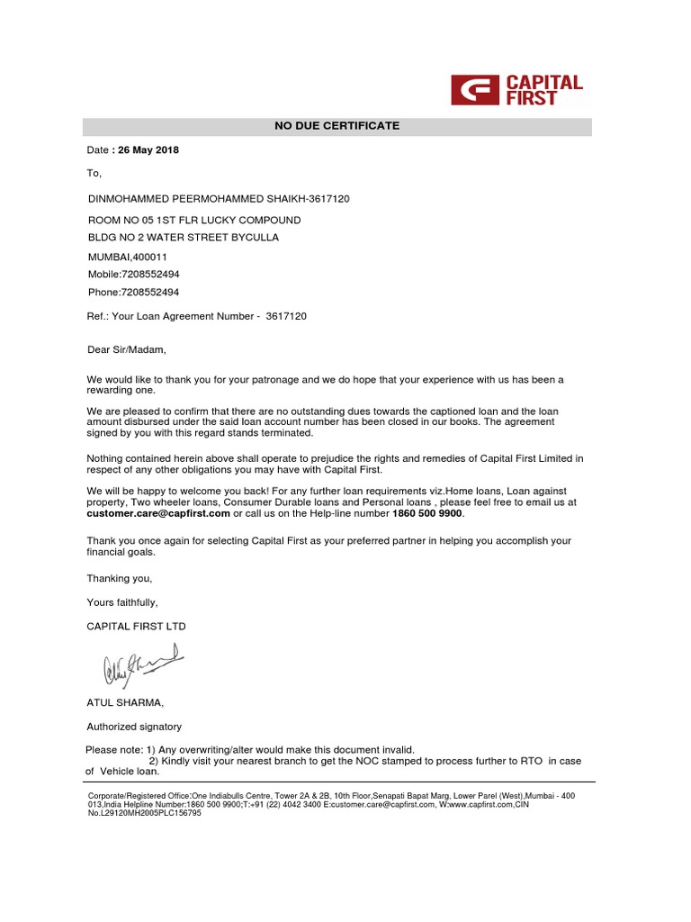 Noc of Bike PDF Private Law Common Law