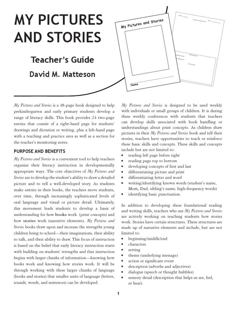 My Pictures And Stories: Teacher’s Guide | Narrative | Literacy