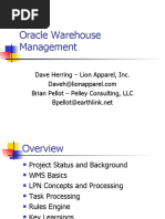 Oracle Warehouse Management: Dave Herring - Lion Apparel, Inc. Brian Pellot - Pelley Consulting, LLC