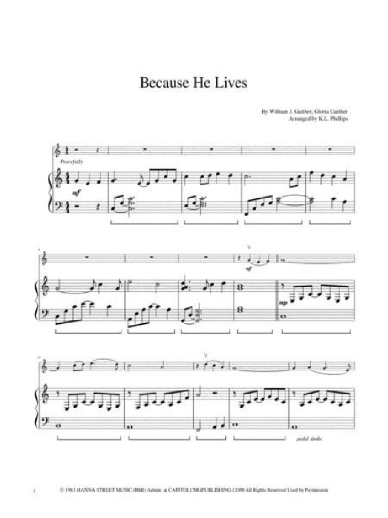 Because He Lives Violin With Piano Sheet Music | PDF