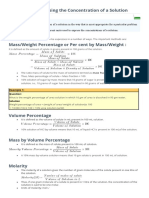 Module 5 Methods of Expressing The Concentration of A Solution