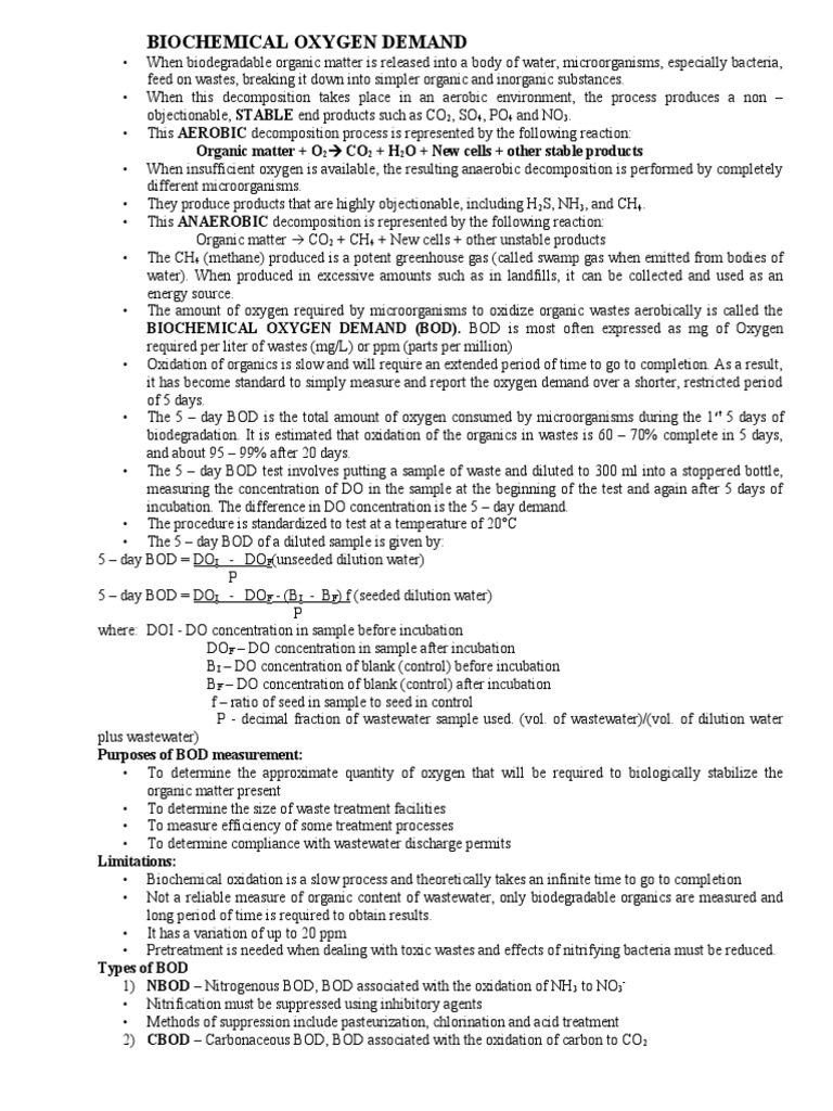 Understanding Biochemical Oxygen Demand (BOD) | PDF | Methane | Sewage ...