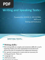 Writing and Speaking Tests