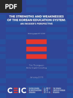 Strengths and Weaknesses of Korean Educ