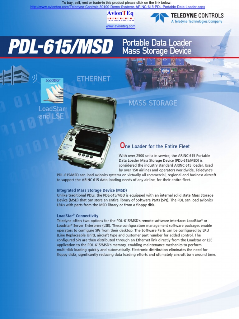 PDL 615/MSD: Portable Data Loader Mass Storage Device | PDF | Computer ...