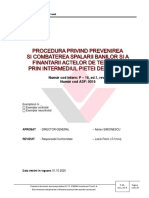 Procedura Privind Prevenirea Si Combaterea Spalarii Banilor Si A Finantarii Actelor de Terorism Prin Intermediul Pietei de Capital