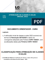 Atribuição de classes e aulas 2022